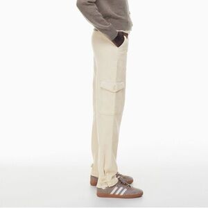 Wilfred Free Aritzia Beige High Waist Utility Cargo Pant US10 Preppy Classic